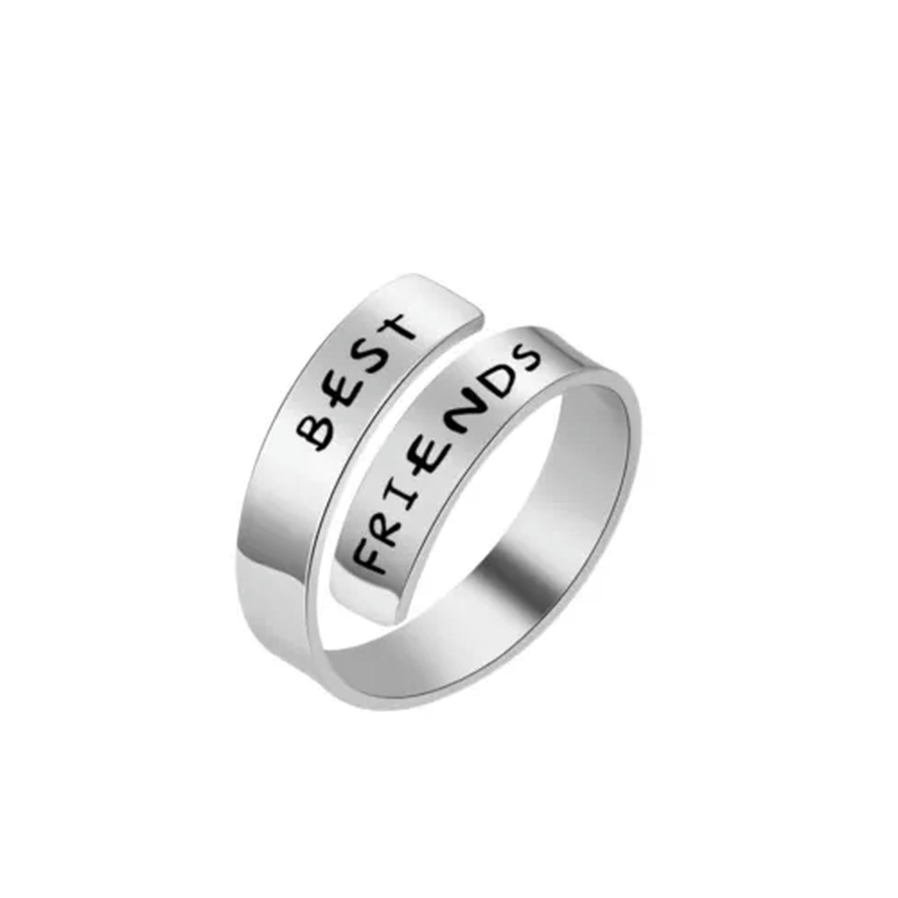 Personalized Double Name Winding Ring Stainless Steel Couple Friend Gift