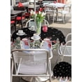 thumbnail image 4 of Outdoor Tablecloth with Umbrella Hole and Zipper, Black Christmas Snowman Round Table Cloth 60 Inch Waterproof Tablecloth, Winter Xmas Tree Snowflakes Picnic Table Cover for Patio Camping, 4 of 7