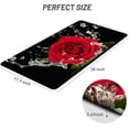 thumbnail image 2 of Red Rose Flower Kitchen Rugs,Black Anti Fatigue Mats for Kitchen Floor Cushioned,Non Slip Waterproof Memory Foam Mat for Bedroom,Office,Bathroom,Sink 17.3 * 29 Inches, 2 of 6