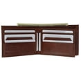 thumbnail image 6 of Genuine Cowhide Leather Bifold Mens Wallet with Middle Flap and Coin Pouch 1786 CF, 6 of 10
