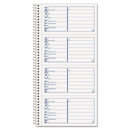 TOPS Products Petty Cash Receipt Book, 5 1/2" x 11", Two-Part Carbonless, 200 Sets per Book