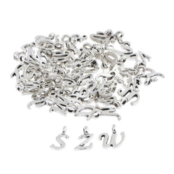 52Pcs Alphabet Letter Charms Beads Bulk for Pendants Bracelet