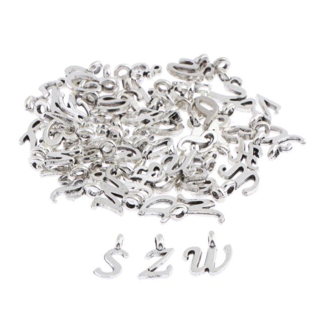 Colgantes de aleación Yuyangstore 52Pcs ABC Letter a-z para joyería DIY