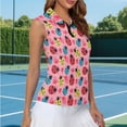 thumbnail image 5 of Uorisanigo Cute Ladybug Women's Golf Sleeveless Shirt Comfortable Fashionable Women's Dry-Fit Golf Shirts with 1/4 Zipper Casual Workout Tank Tops, 5 of 7