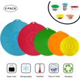 thumbnail image 1 of Couvercle en silicone, 5 Pcs Couvercles de Conservation de Différentes Tailles, Couvercle en silicone - Sans BPA et Réutilisable, Couvercle de Rangement pour Bols, Tasses, Boîtes, Fruits et Micro-Ondes (Rond), 1 of 7