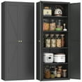 thumbnail image 5 of Aukfa 71" Freestanding Kitchen Pantry Storage Cabinet with 4 Adjustable Shelves, Metal Food Pantry Cupboard for Kitchen/Garage/Office, Black, 5 of 8