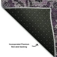thumbnail image 3 of Addison Rugs Mayfield Washable Transitional Floral Eggplant Rectangle Rug, 1'8" x 2'6", 3 of 5