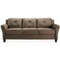 thumbnail image 1 of Bowery Hill Transitional Brown Finish Microfiber Sofa Couch, 1 of 7