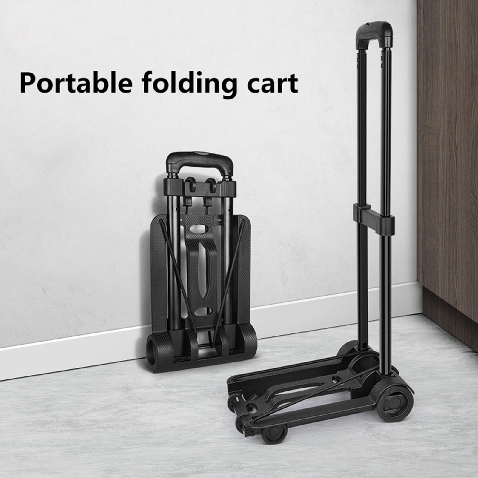 Riousery Small Folding Hand Truck with 2 Wheels Portable Compact Dolly Luggage Trolley Cart for Travel Shopping Airport
