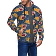thumbnail image 2 of Kdxio Burning Rugby Balls Print Men Hoodies Casual Hoodies for Men with Zip Pockets Full Zip Long Sleeve Sweatshirt Sports Hooded Jacket-Large, 2 of 5