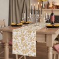 thumbnail image 2 of Farmhouse Orange Table Runner, Vintage Flower Leaf Botanical Plant Washable Cotton Linen Table Runners 120 Inches Long, Dresser Scarf Runner for Dining/Living Room/Kitchen/Square Tables 13''x120'', 2 of 9