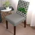 thumbnail image 2 of Dining Chair Slipcover, St. Patrick''s Day Truck Shamrock Leaves Vintage Black White Buffalo Check Stretch Kitchen Chair Covers Removable Parsons Chair Protector Covers for Banquet Party, Set of 6, 2 of 6