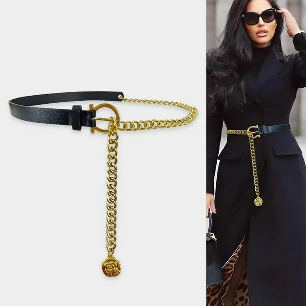 Gold chain belt for dress hot sale