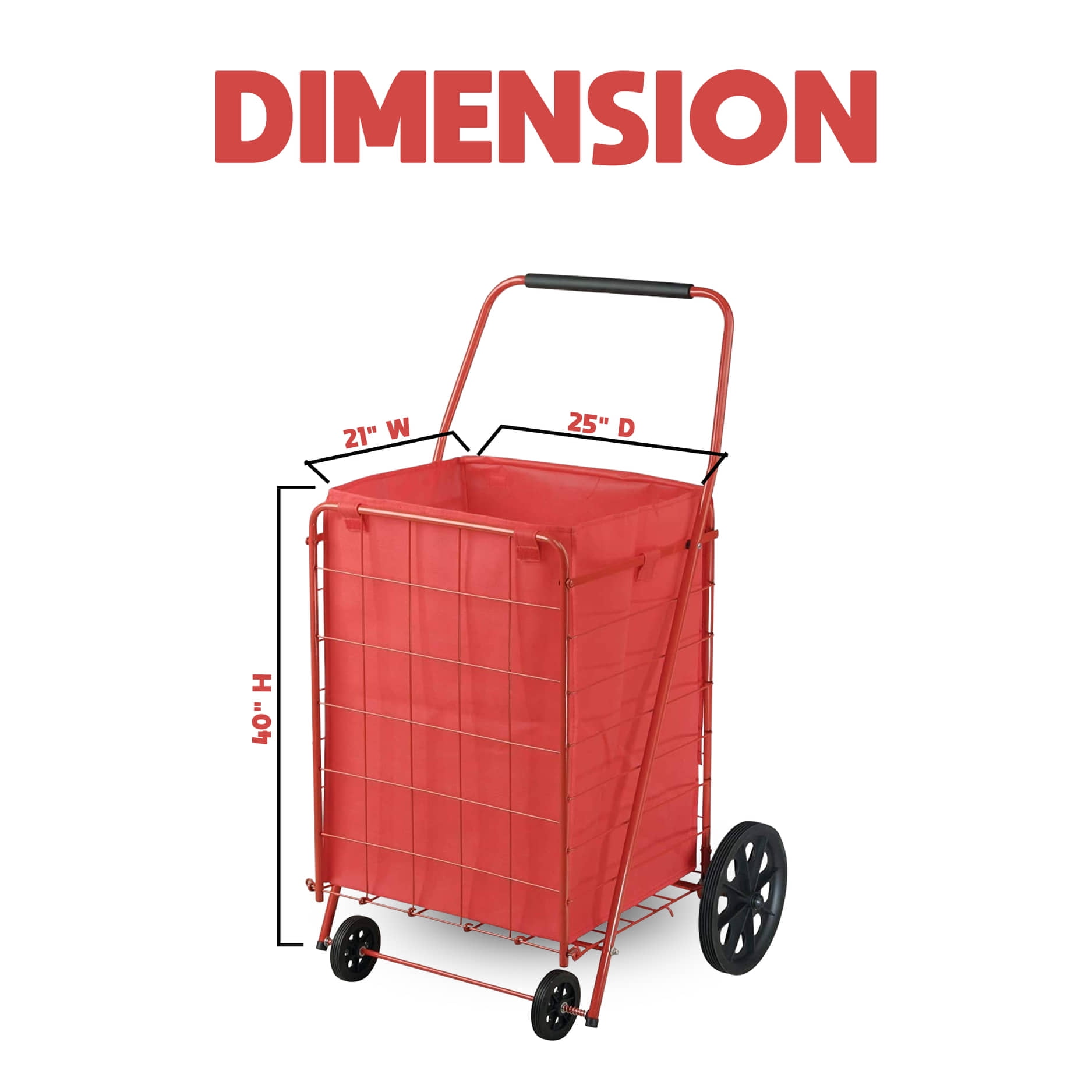 Juggernaut Carts Folding Shopping Cart, 110 lbs Capacity