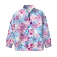thumbnail image 5 of Xoenoiee Star Tie Dye Print Girls Casual Oversized Half Zip Sweatshirts Long Sleeve Pullover Jackets Zipper Fall Winter Outfits, 5-6 Years, 5 of 7