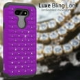 thumbnail image 6 of CoverON LG Aristo 5 / 5+ / Phoenix 5 / Fortune 3 Case and Screen Protector Tempered Glass, Diamond Rhinestone Bling Phone Cover, Purple, 6 of 10