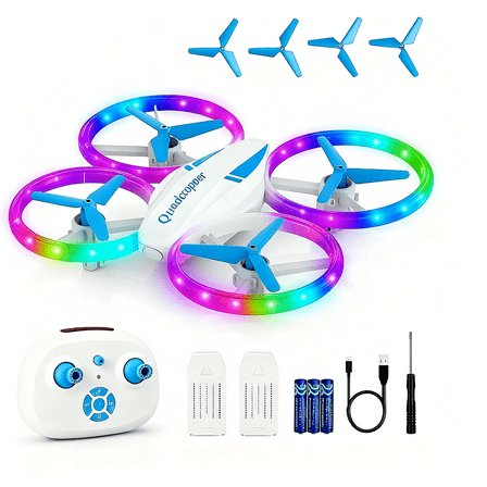 EACOPOL Kids Drone, Mini Drone, Beginner Drones with LED Lights for Kids, LED Remote Control Drone, Indoor Outdoor Mini Quadcopter Toy, Christmas Birthday Gift for Boys Girls (Blue)