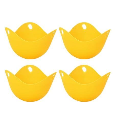 

FLOF 4pcs High Temperature Resistant Safe Egg Boiler Egg Holder Makers (Yellow)