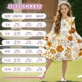 thumbnail image 6 of FKELYI Autumn Flower Leaf Print Girls Long Sleeve Dress Fall Ruffled Patchwork Dress Crewneck Playwear A Line Pleated Tiered Dresses for Party Birthday, 9-10 Y, 6 of 6