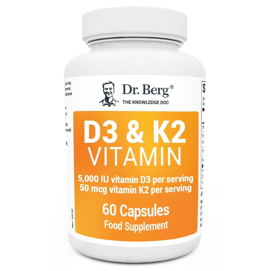Dr. Berg's D3 & K2 Vitamin for Bone, Heart, and Immune Health, 60