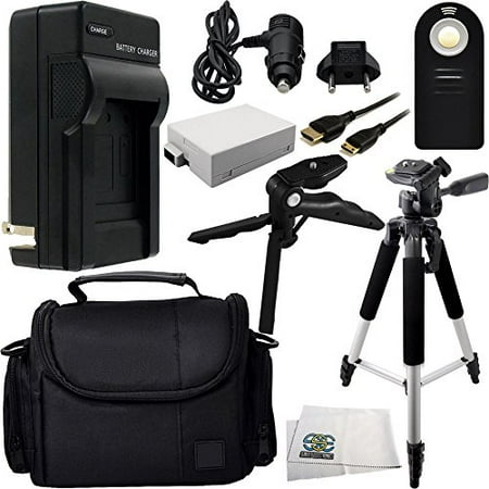 Wireless Tripod (Essential Accessory Kit for Canon EOS Rebel T2i, T3i, T4i, T5i. Includes Replacement LP-E8 Battery + AC/DC Rapid Home & Travel Charger + Wireless Remote + Full Size Tripod +)