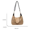 thumbnail image 5 of Bolso Hombro Gamuza para Mujer Bandolera Con Correa Ajustable Hobo El (Caqui), 5 of 5