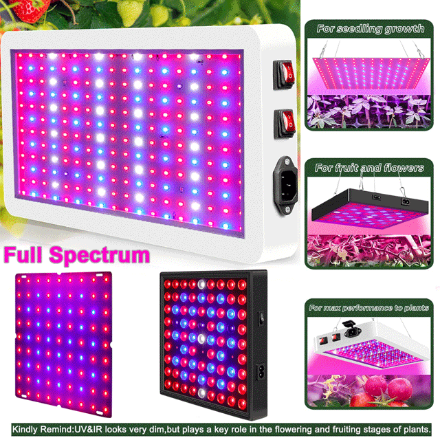 81312LEDs 25W80W LED Grow Light, RedBlue/Full Spectrum Waterproof