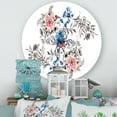 thumbnail image 2 of Designart 'Pink and Blue Wildflowers' Traditional Circle Metal Wall Art 11x11 - Disc of 11, 2 of 5
