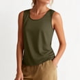 thumbnail image 2 of OIOLOYJM Silk Satin Tank Tops for Women Scoop Neck Sleeveless Butter Soft Camisole Tops 2026 Summer Basic Travel Vacation Blouses Army Green S, 2 of 5
