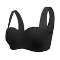 thumbnail image 2 of Crunowin Women's Bra With Wide Shoulder Strap, Back Buckle Breathable and Comfortable Wirefree Bra Black 38/85, 2 of 4