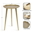 thumbnail image 2 of Kate and Laurel Alessia Modern Round Metal Side Table, 15 x 15 x 22, Gold, Decorative Glam Cast Aluminum End Table with Deckled Edge for Bedroom Nightstand or Living Room Accent, 2 of 7