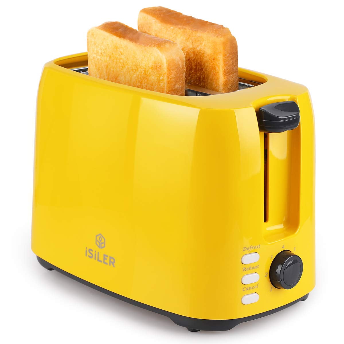iSiLER 2 Slice Toaster with 7 Shade Settings and Removable Crumb Tray