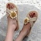 thumbnail image 5 of Zapatillas con punta abierta y flores para mujer, sandalias cómodas, informales, cómodas, para playa Wmkox8yii  ytu4582, 5 of 5