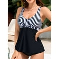 thumbnail image 4 of Charmo Womens Wrapped V Neck Swimsuit Tops Built in Bras Flowy Tankini Tops Bathing Suit Tops Only(No Bottoms）, 4 of 8