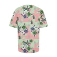 thumbnail image 4 of LMKIHUSA Hauts pour Femmes Tendance Été Manches Courtes Col Rond Chemises Imprimé Floral Coupe Ample Tunique Décontractée Tendance 2025 Hauts Vert,TTG, 4 of 6