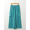thumbnail image 4 of Women's Summer Wide Leg Palazzo Pants - High Waist, Striped, Flowy & Comfy with Pockets - Casual Beach, Lounge, Travel Outfit, 4 of 5