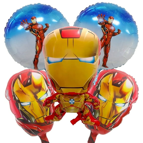 5PCS IRONMAN Balloons Hero Balloons Superhero Balloons Birthday Party Foil Balloon Birthday decoration 27 Inch
