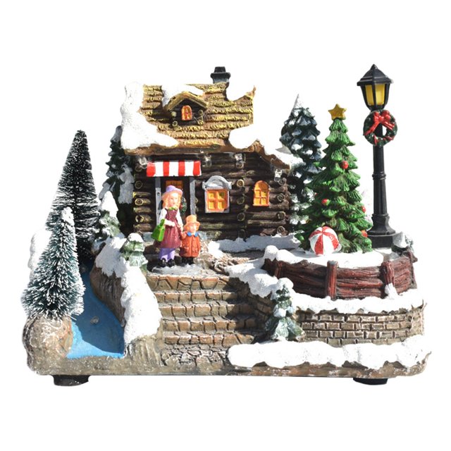 Colección de adornos navideños para casas, figuras LED, adorno de pueblo exquisito Árbol de Navidad