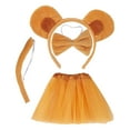 thumbnail image 4 of Monkey Ear Headband Bowtie Tail Tutu Set for Halloween Prom Party Brown Tutu, 4 of 10