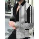 thumbnail image 1 of Camisa de hombre con estampados gráficos a rayas y cuadros, con geometría, para exteriores, de calle, de manga larga, con botones, ropa de diseñador de moda, 1 of 6
