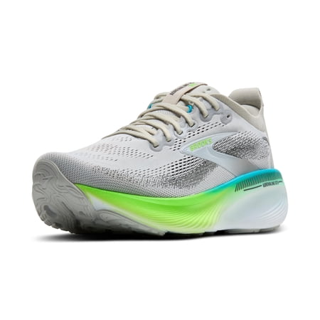 Brooks Mens Adrenaline GTS 25 Supportive Running & Walking Shoe - Oyster/Green Gecko/Blue - 12 Medium