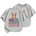 thumbnail image 2 of Easter Tops For Girls Girls Spring/summer Casual Short Sleeved T Shirt Easter Bunny Printed Round Neck Comfortable Children's Clothing Daily Versatile Children's Clothing Streetwear, 2 of 4