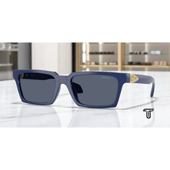 VERSACE VE4490U 545087 Solid Blue Dark Grey 55 mm Men's Sunglasses