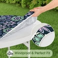 thumbnail image 5 of Pioneer Flower Floral Print Pattern Round Fitted Tablecloth with Elastic Edge,Dining Table Cover Waterproof,Outdoor Round Tablecloth for Camping,Dining,Indoor and Outdoor, 5 of 7