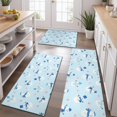 thumbnail image 2 of Light Blue Christmas Snowman Pattern Kitchen Rugs Sets Of 3,Kitchen Runner Rugs Non Skid Washable,Decorative Kitchen Floor Mats for Kitchen,Sink,Laundry,17"x30"+ 17"x47" + 17"x59", 2 of 6