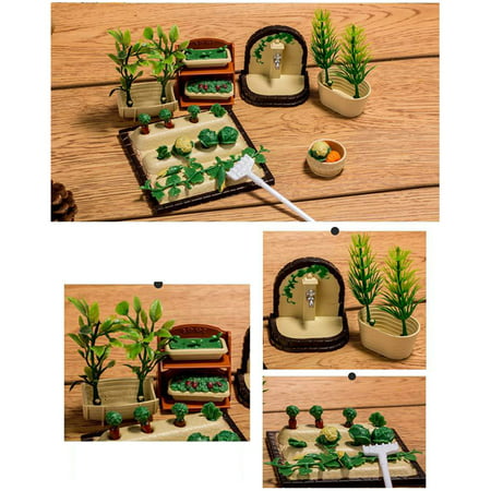 Miniature Vegetable Garden Set With Mini Pumpkin Carrot Cauliflower Potted Plant Play Dollhouse Accessories Canada - Vegetable Garden Accessories