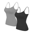 thumbnail image 3 of Jalioing Womens Tank Top with Built in Bra Summer Spaghetti Strap Tees 2 Pack Comfy Camisole Tops, 3 of 3