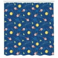 thumbnail image 2 of Ambesonne Space Shower Curtain, Little Cartoon Rocket, 69"Wx84"L, Multicolor, 2 of 2