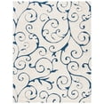 thumbnail image 3 of SAFAVIEH Florida Doug Floral Vines Geometric Shag Area Rug, Cream/Blue, 8'6" x 12' - Large - Transitional Modern Design, Cream & Blue, Non-Shedding & Easy Cleaning, Ultra Plush Thick Pile, Ideal for, 3 of 13