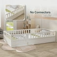 thumbnail image 6 of Twin Size Pine Platform Bed Frame with High Security Barrier, White, for Bedroom, 6 of 14